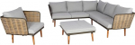 Mendler HWC-L31 aiam&ouml;&ouml;blikomplekt Lounge Set Diivan Outdoor Spun Poly Metal Poly-Rattan MVG sertifitseeritud - helehall