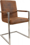 invicta INTERIOR riess-Ambiente Loft Cantilever tool Vintage Brown pehmendatud k&auml;etugedega ja roostevabast terasest raamiga s&ouml;&ouml;gitoa tool mikrofiiber tooliga