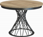 MEBLINI Luco &uuml;mmargune pikendatav metallist s&ouml;&ouml;gilaud, Loft s&ouml;&ouml;gilaud, kaasaegne k&ouml;&ouml;gilaud, pikendatav laud, &uuml;mmargune s&ouml;&ouml;gilaud, s&ouml;&ouml;gitoa lauad, 100-138 x 77 cm, Gold Craft Tamm / must matt