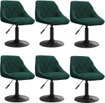 vidaXL 6 x s&ouml;&ouml;gitoa toolid, p&ouml;&ouml;rlev k&otilde;rguse reguleeritav k&ouml;&ouml;gitool, s&ouml;&ouml;gitool, polsterdatud tool, lamamistool, elutoa toolid, tumeroheline velvet