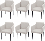 Mendler HWC-H93 6 s&ouml;&ouml;gitoa tooli / k&ouml;&ouml;gitooli / lamamistoolide komplekt Kangas / Tekstiil kreemikas / beež