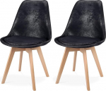 Komplekt 2 mokkade ja puidust jalgadega s&ouml;&ouml;gitooli, k&ouml;&ouml;gitoolid, modernne p&otilde;hjamaine stiil s&ouml;&ouml;gituppa, k&ouml;&ouml;ki ja elutuppa.