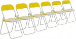 6 x kollase ja valge pehmendusega kokkupandava tooli pakend - sobib suurep&auml;raselt kontorisse, lauda, pokkerisse, varu- ja lisatoolideks.