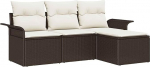 Model3345308 4-osaline aia diivan komplekt koos padjaga Brown Poly Rattan Garden Lounge