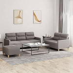 Taupe 2/3-Sitzer-Sofa mit Fu&szlig;hocker, Stoff (100% pol&uuml;ester), Schaumstofff&uuml;llung, max. 110 kg pro istme Model3201615
