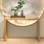 Konsolentisch, Moderner Eingangstisch aus Holz, Retro-Akzent-Sofatisch f&uuml;r Flur und Wohnzimmer, Luxus-Design, stilvoller Flurtisch