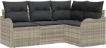 Gartensofa-komplekt 4 tk Hellgrau Poly-Rattan Gartenm&ouml;bel Model3345682
