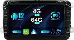 SXAUTO Android 12 autoraadio VW Passat/Golf/Skoda/Seat/Jetta/Polo - Sisseehitatud Carplay/Android Car/DSP - LED kaamera + mikrofon - 4G + 64G - DAB 360-CAM roolijuhtimiss&uuml;steem Fast Boot WiFi - 2 DIN IPS 8