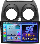 6+128GB Android Wireless Carplay autoraadio koos satelliitnavigatsiooniga Nissan Qashqai 2006-2016 Android autoraadio 9-tollise puuteekraaniga, mis toetab WiFi Bluetooth / FM RDS/HiFi + tagurduskaamera