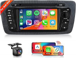 Hodozzy Carplay autoraadio Seat Ibiza 2009-2013, 6,2-tolline Android autoraadio koos Android Car/WiFi/GPS/RDS/FM/Bluetooth/USB + tagurduskaamera