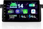 9-tolline Android 13 autostereo BMW E46 M3 / Rover 75 / MG ZT jaoks | 1 DIN sisseehitatud raadio traadita CarPlay ja Android Car | 4G LTE Internet | 4GB RAM 64GB | GPS navigatsioon | HD IPS puuteekraaniga