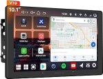 V10 10-tolline Android Double DIN raadio, 6GB+128GB, Bluetooth 5.4/Wi-Fi, Wireless CarPlay & Android Car