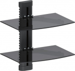 Maclean MC-662 8 kg seinale kinnitatav klaasriiul DVD-m&auml;ngijale/Media-m&auml;ngijale/m&auml;ngukonsoolile PS3 TV/Hi-Fi m&ouml;&ouml;blile seinale riputatav riiul seinale paigaldamine, seinale hoiustamine, riiulihoidik, rippuv riiul.