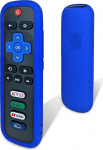Roku kaugjuhtimispuldi &uuml;mbris - keskkonnas&otilde;bralik silikoonist materjal, kukkumiskindel, tolmukindel, pestav, &uuml;hildub enamiku Roku h&auml;&auml;lpuldi mudelitega, Roku TV kaugjuhtimispuldi &uuml;mbris (sinine)