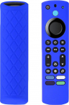 Silikon-Fernbedienungsabdeckung f&uuml;r 4K Max/Toshiba/Insignia/Pioneer/Omni (QLED) Serie Sprachfernbedienung mit Umh&auml;ngeband, Blau