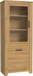 Newroom Omar.Eight Modern Antique Oak Display Cabinet 77 x 185.3 x 42.2 cm (W x H x D) Glass Cabinet Standing Display Cabinet Glass Cabinet Living Room