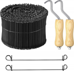 1000 St&uuml;ck 15,2 cm Bewehrungsgitter-Schlaufenbinder, 16 Gauge, rostbest&auml;ndige Doppelschlaufen-Drahtbinder f&uuml;r Betonbau, Kartoffels&auml;cke und Gartenz&auml;une, inklusive 2 Bindedraht-Twister-Werkzeugen mit