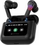 MU LIN Bluetooth 5.4 k&otilde;rvaklapid koos puuteekraaniga, ANC/ENC, m&uuml;rasummutus, 40 tundi t&ouml;&ouml;aega, IPX7 veekindel, juhtmevabad k&otilde;rvaklapid, ideaalsed muusika, k&otilde;nede ja spordi jaoks / mustad