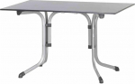 Sieger 3160 Folding Boulevard Table with Vivodur Board 120 x 80 cm Graphite-Coloured Steel Tubing Frame/Slate-Look Tabletop Anthracite Slate