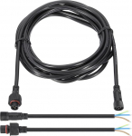 PATIKIL 16,4 jalga 3-poolne pikenduskaabel, 18AWG veekindel IP67 pikenduskaabel koos 7,87-tollise pistiku komplektiga paadi, auto, veoauto, siseruumide / v&auml;listingimustes asuva p&auml;ikesepaneeli valguse jaoks, musta v&auml;rvi