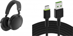 Sennheiser Momentum 4 juhtmevabad k&otilde;rvaklapid Bluetoothiga ja roheline USB-A - USB-C Type-C 1,2 m LED-valgustusega laadimiskaabel must