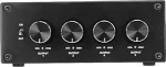 4 Way Stereo Splitter Box, 1 in 4 Out Low Distortion Stereo Splitter Box, Audio Sound Signal Splitter koos s&otilde;ltumatu kontrolliga, k&otilde;rvaklappide v&otilde;imendi jaoks (EU Plug)