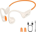 IFECCO Bone Sound k&otilde;rvaklapid Bluetooth 5.4, avatud k&otilde;rvaklapid juhtmevabad IPX6 veekindlad higikindlad luujuhtimise k&otilde;rvaklapid, spordik&otilde;rvaklapid jooksjatele jalgrattas&otilde;iduks jalgrattaga (beež-oranž)