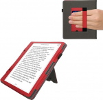 kwmobile H&uuml;lle kompatibel mit Amazon Kindle Scribe (2024) H&uuml;lle - Flip Case mit Handschlaufe - Kunstleder Cover - Rot Dunkelgrau
