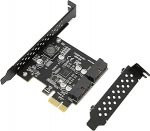 ciciglow PCIE USB 3.2 laienduskaart High Speed USB 3.2 Front GEN1 Dual Port Riser (19PIN Black Board)