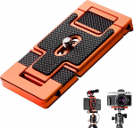 K&F CONCEPT CA02 Alumiinium Multi Quick Release Plate 2 in 1 Professional Camera Quick Release Plate statiivile, kaamerale, mobiiltelefonile, oranž