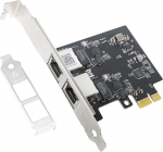 QSFPTEK 2.5G-T Realtek RTL8125B Network Card (2 RJ45 Port), 2.5 Gigabit Dual RJ45 Port PCI-E Ethernet Network Card NIC with Realtek RTL8125B for Windows 11/10/8/7, Windows Server, Linux