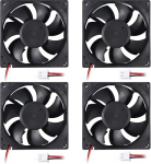 8025 80 mm x 80 mm x 25 mm Fan DC 12 V 8025 Brushless Fan 2-Pin for Cooling PC Computer Case CPU Cooler Radiators Pack of 4