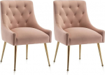 SEYNAR Dining Room Chairs (Set of 2), Modern Dining Room Chairs with Golden Legs, Cosmetic Chairs, Living Room Chairs for Desk, Bedroom and Kitchen
