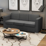 LAPOOH 3 Seater Sofa, Couch for Living Room, for Apartments, Lounge Sofa, Sofas & Couches, Relax Sofa, Fabric Dark Grey