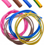 PVC-Elektrokabelschlauch 3 mm - 4 Meter Vorteilspack (je 1 m rosa, braun, blau & gelb/gr&uuml;n) | Kabelisolationsh&uuml;lse