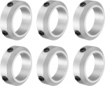 sourcing map 6-teiliges Schraubenbund-Set, 35 mm Bohrung, Schaftmanschetten aus Aluminiumlegierung, 50 mm Au&szlig;endurchmesser, 15 mm Breite, Achsmanschette f&uuml;r Linearstangenwellenf&uuml;hrung