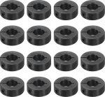 sourcing map 16 St&uuml;ck eingeteilte Schaftmanschette, 1,4 cm Bohrung, einteiliger Klemmkragen, 3,8 cm Au&szlig;endurchmesser, 1,1 cm Dicke, schwarzes Oxidstahl-Set, Schraubverschluss-Kragenklemme