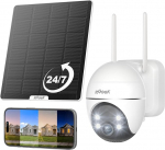 ieGeek 24/7 AOV v&auml;livaatluskaamera koos auto j&auml;lgimisega, 2K 360&deg; PTZ kaamera Solar 5W p&auml;ikesepaneeliga ja 9000 mAh akuga, 30 m v&auml;rviline &ouml;&ouml;n&auml;gemine, kaamera v&auml;ljas WLAN juhtmevaba ja intelligentne