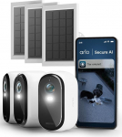 Arlo Essential 3 HD v&auml;livalvekaamera & 3 x Solar, juhtmevaba, 1080p video, v&auml;rviline &ouml;&ouml;n&auml;gemine, valgus, liikumisandur, sireen, 2-suunaline heli, Smart Home + Arlo Secure Plan testperiood, komplekt 3 tk.