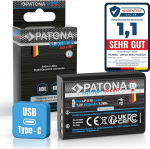 PATONA Platinum aku LP-E10 1020mAh USB-C sisendiga asendusaku, mis &uuml;hildub Canon EOS 1100D 1200D 1300D 2000D 4000D Rebel T3 T5 T6 T9 Kiss X50 X70 X80 1DX 1D X Mark II LP E10 LPE10