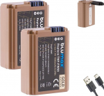 2 x Blumax aku &uuml;hilduv Sony NP-FW50 | 1080 mAh - USB Type-C laadimisportiga Sony Alpha 7 7II 7S II 6500 / CyberShot DSC RX10 IV/ZV-E10 jaoks.