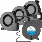 WINSINN 5015 Tiny Cooling USB Blower Fan 5 V, 50 mm Micro Mini USB 5 Volt ventilaatorite puhur turbiini h&uuml;drauliline laager, 1000 mm / 39-tolline kaabel harjadeta jahutus 50 mm x 15 mm (4 tk) (pakett 4)