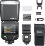 Godox V480-S kaamera v&auml;lklambi Sony jaoks, GN50 suur v&otilde;imsus, puuteekraaniga juhtimine, USB-C laadimine, 1,7s kiire taastumisaeg, 650 t&auml;isj&otilde;ulist v&auml;lku, 2,4G X juhtmevaba 1/8000s HSS TTL v&auml;lklambi Speedlite