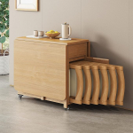 Kokkupandav k&ouml;&ouml;gilaua komplekt, puidust laud koos 6 tooliga, mobiilne k&ouml;&ouml;gilaud, pikendatav s&ouml;&ouml;gilaud restorani, k&ouml;&ouml;ki, elutuppa, s&ouml;&ouml;gituppa, 1,4 m.