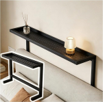 Konsolentisch L-f&ouml;rmiges Regal hinter Sofa mit Stahlrahmen, schmaler Tisch f&uuml;r Flur und Foyer, platzsparend f&uuml;r Schlafzimmer und Eingang(B,80x20x100cm/31.5x7.9x39.4in)