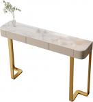 Generisch Stilvoller Konsolentisch im Industriestil mit Schubladen - 160 x 30 cm, ideal als Beistelltisch f&uuml;r Wohnzimmer und Flur, modernes Goldfinish, vielseitiges Aufbewahrungsm&ouml;bel