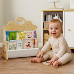 ids raamaturiiul puust laste raamaturiiul, puidust laste raamaturiiul, Holz Kinder B&uuml;cherregal, Montessori B&uuml;cherregal, geeignet f&uuml;r Kinderzimmer, Kindergarten & Klassenzimmer Kinderzimmer B&uuml;cherregale