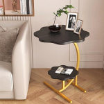 Kahekordne C-kujuline k&uuml;ljelaud, v&auml;ike k&uuml;ljelaud diivanvoodi k&otilde;rval, C-kujuline k&uuml;ljelaud elutuppa ja magamistuppa, C-kujuline k&uuml;ljelaud (must+kuldne)