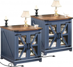 Joaxswe - 2 k&uuml;ljelaua komplekt koos laadimisjaamaga, suur 24-tolline k&uuml;ljelaud klaasist aknaluugiga, sinine &ouml;&ouml;kapp reguleeritava riiuliga, &ouml;&ouml;kapp