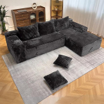 4 inimese kondita diivan diivanid, moodul diivan n&ouml;&ouml;rdiivan magamisfunktsiooniga, Cloud diivan nurgadiivan, L-kujuline, mugav XXL, l&otilde;&otilde;gastav diivan elutuppa (tumehall)